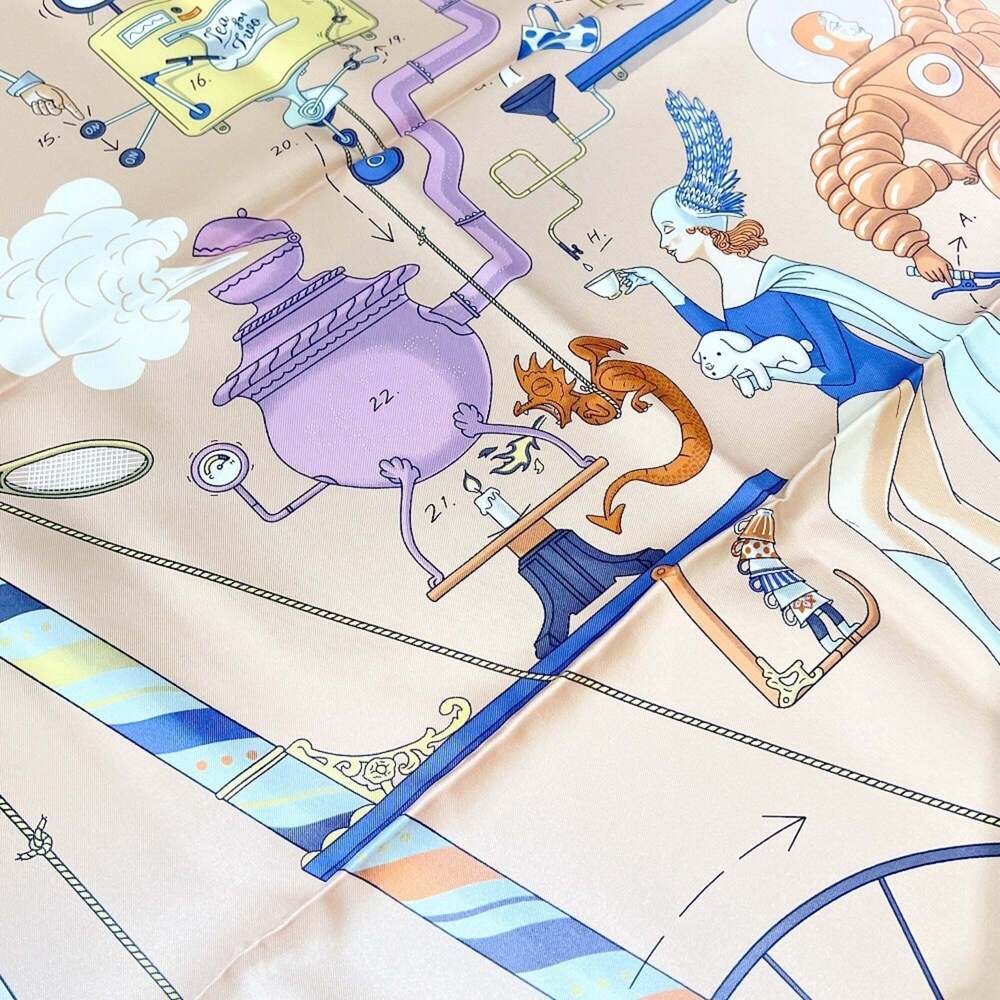 HERMES Pink Silk Scarf - Picture 9 of 11